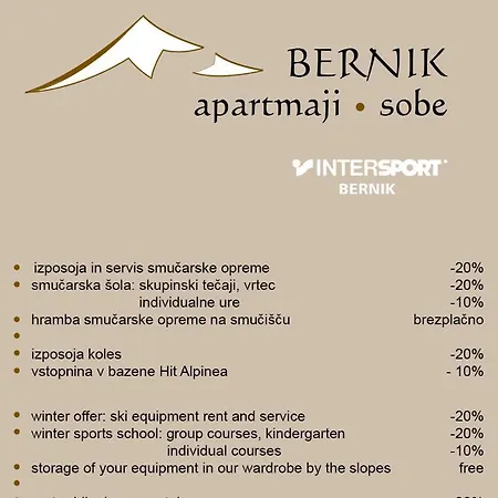 Bernik Ii Apartment Kranjska Gora